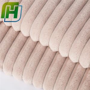Light Camel Stripe Peluche Toison