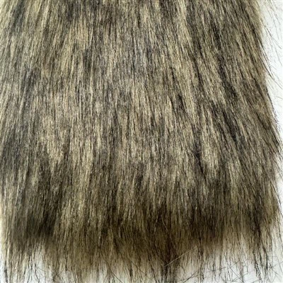 Tissu fausse fourrure uni et long à poils longs